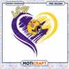 LSU Football Heart Design PNG Instant Download Art