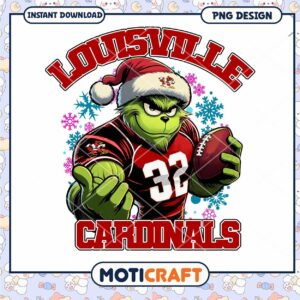 Louisville Cardinals Grinch PNG Instant Download Design