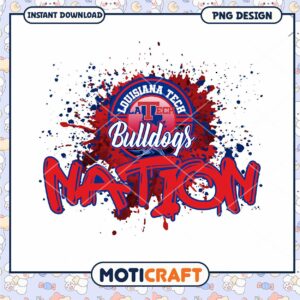 Louisiana Tech Bulldogs Nation PNG Instant Download Art