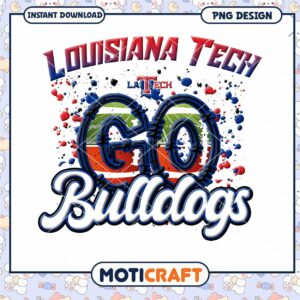 Louisiana Tech Bulldogs Go Team Spirit PNG Design Download