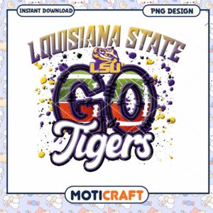 Louisiana State LSU Go Tigers PNG Digital Download Art