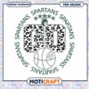 Leopard Print Spartans Basketball PNG Design Download