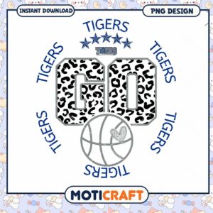 Leopard Print Go Tigers Basketball PNG for Download
