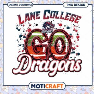 Lane College Go Dragons PNG Design Instant Download