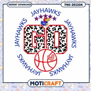 Kansas Jayhawks Basketball Go PNG Digital Download Design