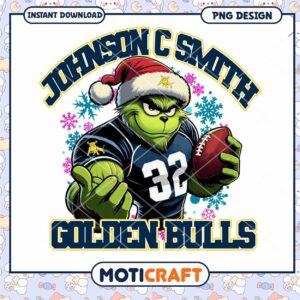 Johnson C Smith Grinch Football PNG Instant Download