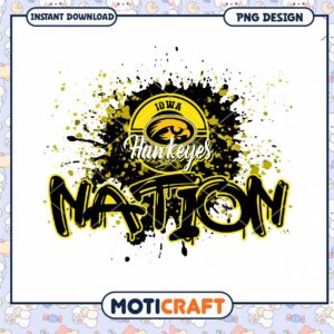 Iowa Hawkeyes Nation PNG Design for Instant Download
