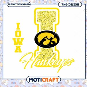 Iowa Hawkeyes Glitter PNG Design for Instant Download