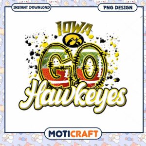 Iowa Go Hawkeyes PNG Design for Instant Download