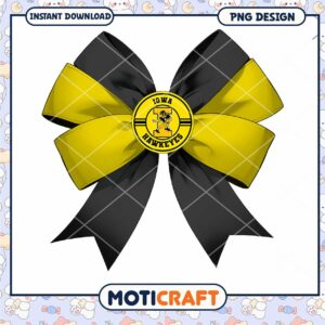 Iowa Hawkeyes Bow PNG Design for Instant Download