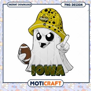 Iowa Ghost Football Fan Instant Download PNG Design