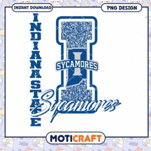 Indiana State Sycamores Glitter PNG Instant Download Design