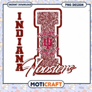 Indiana Hoosiers Glitter Letter I PNG Instant Download Design
