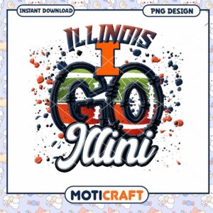 Illinois Go Illini Sports Fan PNG Design Downloadable Art