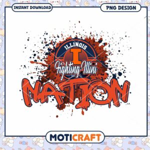 Illinois Fighting Illini Nation PNG Digital Download Art