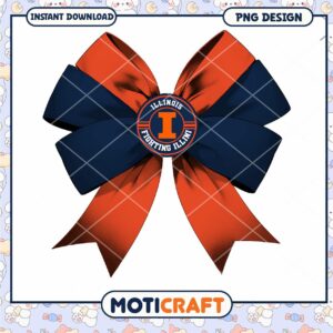 Illinois Fighting Illini Ribbon PNG Instant Download Art