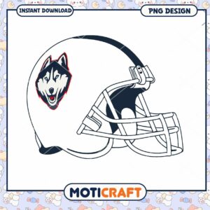 Husky Football Helmet PNG Design for Instant Download