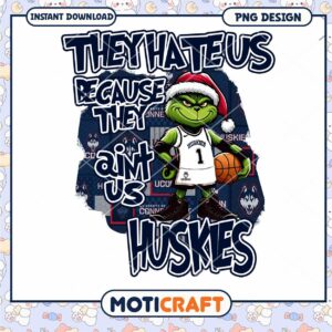 Huskies Grinch Basketball Design for Instant Download PNG