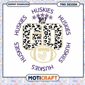 Huskies Go Football PNG Design for Instant Download