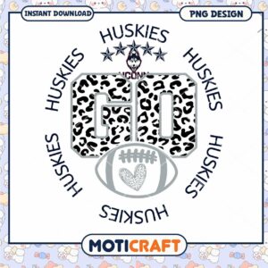 Huskies Go Wild Football PNG Design for Instant Download