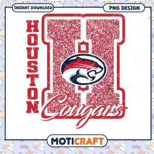 Houston Cougars PNG Design for Instant Download Art