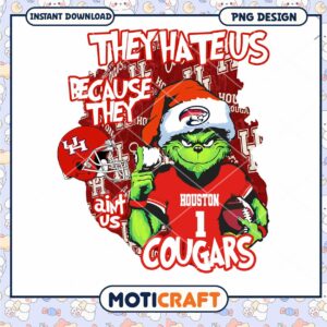 Houston Cougars Grinch Christmas PNG Design Download