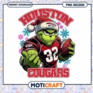 Houston Cougars Grinch Football PNG Instant Download Art