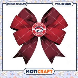 Houston Cougars Bow PNG Design Instant Download File