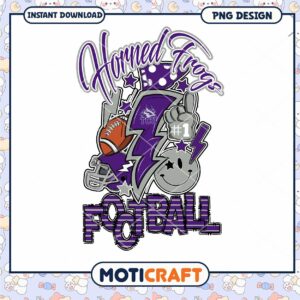Horned Frogs Football PNG Design for Instant Download