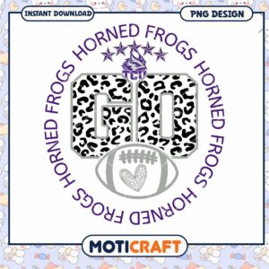 Horned Frogs Go Football PNG Design for Instant Download