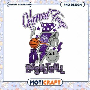 Horned Frogs Basketball PNG Design for Instant Download