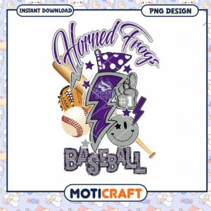 Horned Frogs Baseball PNG Design for Instant Download