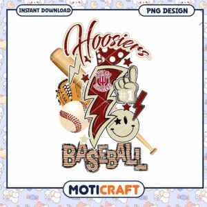 Hoosiers Baseball PNG Design for Instant Download Art