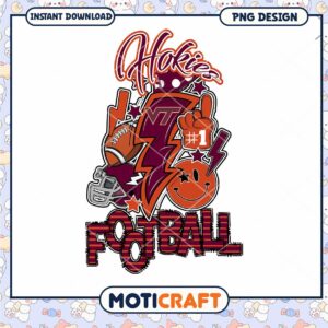 Hokies Football PNG Design for Instant Download Art