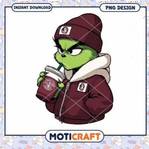Grinchy Green Character PNG for Holiday Designs Download