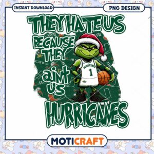 Grinch Themed Hurricane Basketball PNG Design Download