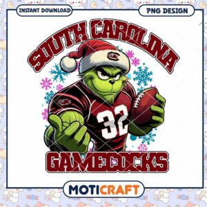 Grinch Style South Carolina Gamecocks PNG Design Download