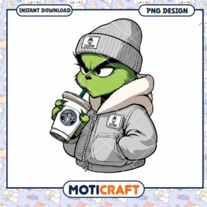 Grinch Style PNG Design for Instant Download Art