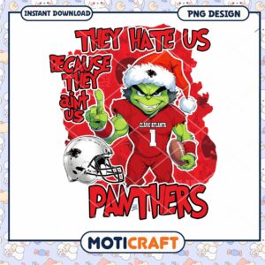Grinch Style Panthers Football PNG Design for Download