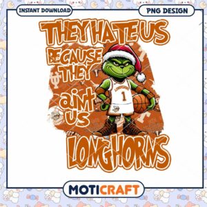Grinch Longhorns Basketball PNG Design for Instant Download