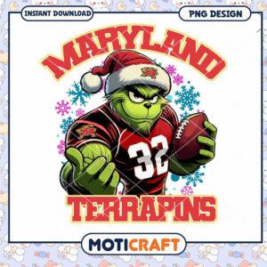 Grinch Maryland Terrapins Football PNG Instant Download
