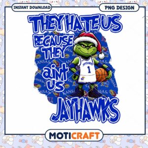 Grinch Jayhawks Basketball PNG Design for Instant Download