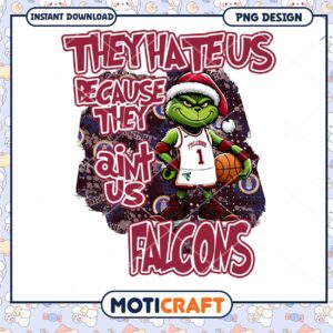 Grinch Inspired Falcons Basketball PNG Graphic Design Download