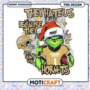 Grinch Inspired Alabama State Hornets PNG Design Download