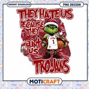 Grinch Inspired Basketball Graphic for Trojans Fans PNG