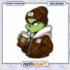 Grinch in Hoodie and Coffee Cup PNG Design Download