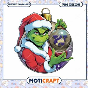 Grinch Holiday PNG with University Logo Design Download
