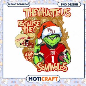 Grinch FSU Seminoles Holiday PNG Design Downloadable Art