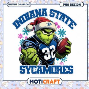 Grinch Football PNG Indiana State Sycamores Design Download