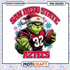 Grinch Football PNG San Diego State Aztecs Design Download